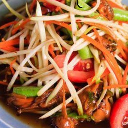 Papaya Salad with Pickled Mussels
