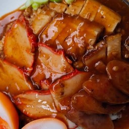 ป้าพรรณ ข้าวหมูกรอบ หมูแดง หน้าวัดกู่เต้า