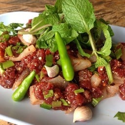 ก้อยหมูดิบ,สุก