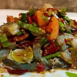 ยำกุ้งดิบน้ำปลาร้า