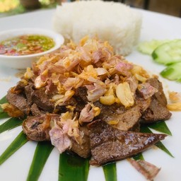 ข้าวตับทอดกระเทียม