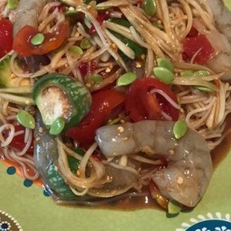 ตำซั่วปลาร้ากุ้งสด