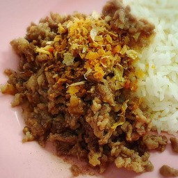 เนื้อสับคั่วพริกเกลือ+ข้าว