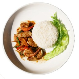 ข้าวราดผัดฉ่าทะเล