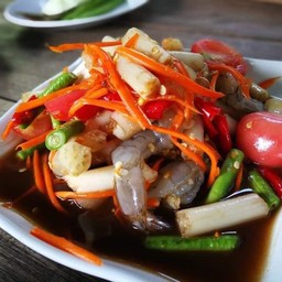 ตำไหลบัวกุ้งสด