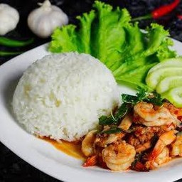 กระเพราทะเล(ราดข้าว)