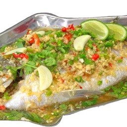 ปลากระพงนึ่งมะนาว