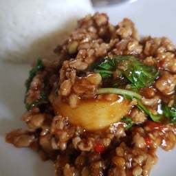 ข้าวกระเพาเต้าหู้หมูสับ