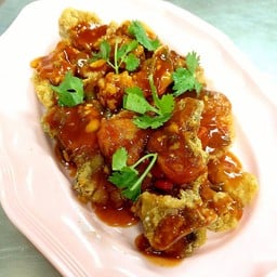 เนื้อปลาเก๋าราดพริก