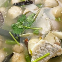 ต้มยำปลากะพง  Tom yum pla-ka-pong