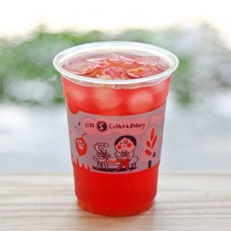 Blood orange tea+orange ice cubes