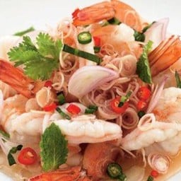 ยำตะไคร้กุ้งสด