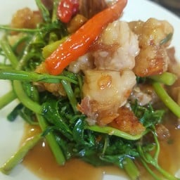 กระเฉดหมูกรอบ