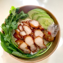 ข้าวจิ้นสามชั้นทอด + น้ำพริก