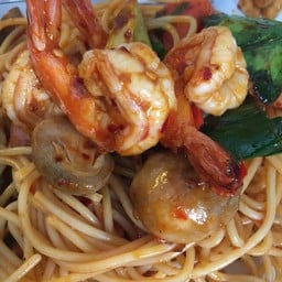 สปาเก็ตตี้ต้มยำผัดแห้งกุ้ง