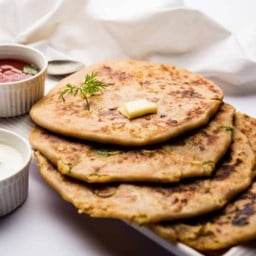 Aloo paratha whole wheat with dahi yogurt home made