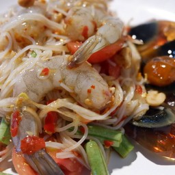 ตำซั่วกุ้งสด+ไข่เยี่ยวม้า