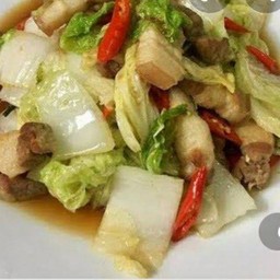 ผัดผักกาด  ใส่หมู