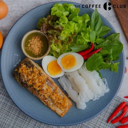 Grilled Seabass with Fresh Vegetable and Thai spicy sauce