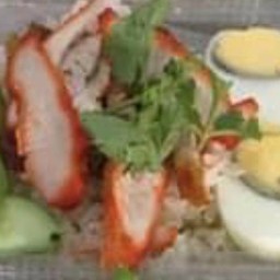 ข้าวหมูแดง+ไข่ ธรรมดา