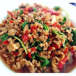 กระเพราหมูสับ(กับข้าว)