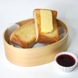 Super Butter Toast with Strawberry Jam.