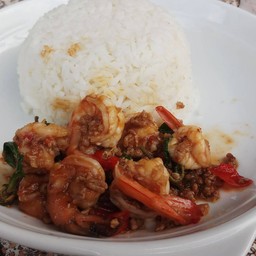 ข้าวกระเพรากุ้ง