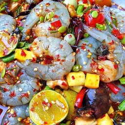 ตำหอยแครงกุ้งสด