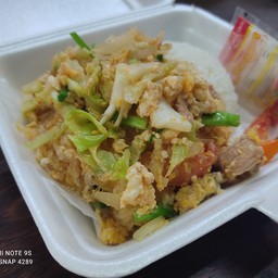 ผัดวุ้นเส้นราดข้าว