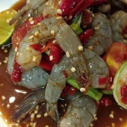 ตำกุ้งสด