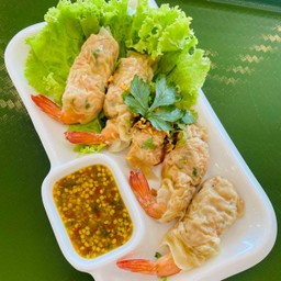 เกี๊ยวกุ้งฮ่องเต้ น้ำจิ้มซีฟู้ดด