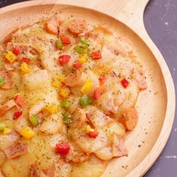 โรตีพิซซ่าไส้กรอก+ชีส