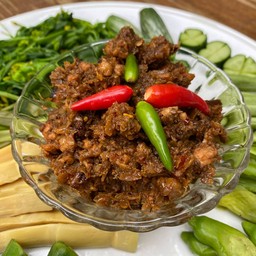 น้ำพริกมะขามผัดหมูสับทรงเครื่อง