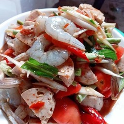 ตำหมูยอกุ้งสด
