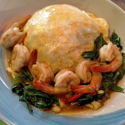 กะเพรากุ้งไข่ข้น