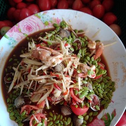 ตำหอยแครงกุ้งสด