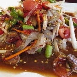 ตำกุ้งสด+หอยแครง