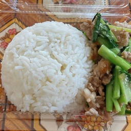 ข้าวคะน้าเนื้อน้ำมันหอย
