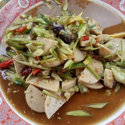 ตำแตงปูปลาร้าหมูยอ