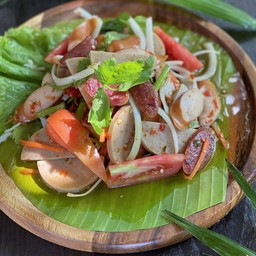 Spicy mixed sausage salad-ยำรวมบก