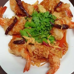 กุ้งราดซอสมะขามบ้านสวน