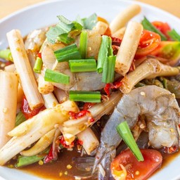 ตำไหลบัวกุ้งสด