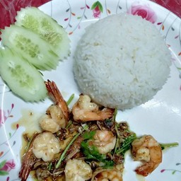 ข้าวกุ้งกระเทียม