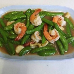 ถั่วหวานผัดกุ้ง