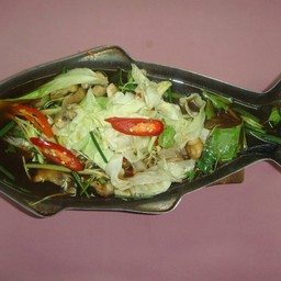 ปลากระพงนึ่งซีอิ้ว