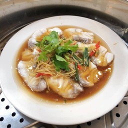 เนื้อปลาเก๋านึ่งซีอิ๊ว