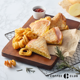 Flat Grill Ham & Egg with Curly Fries