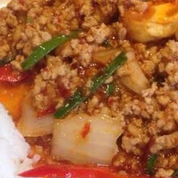 เต้าหู้หมูสับพริกเผา