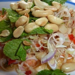 ยำตะไคร้กุ้งสด