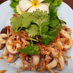 ปลาหมึกทอดกระเทียม